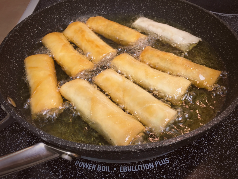 Frying Spring Rolls