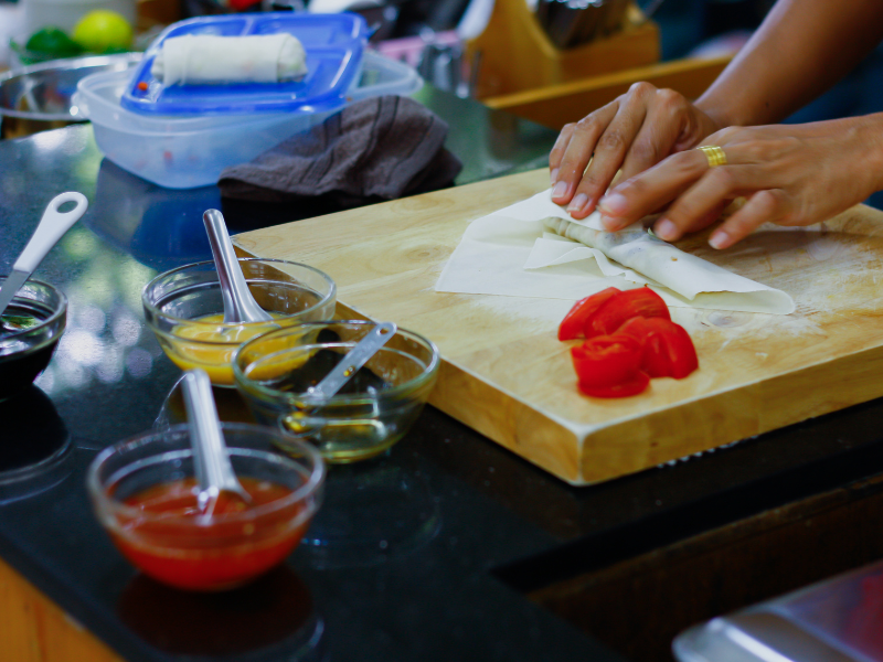 Wrapping Spring Rolls